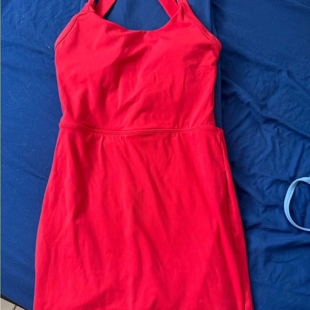 Vibrant Red Halara Halter Dress